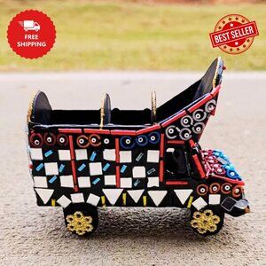 Handcrafted South Asian Truck Art Decor: Unique Miniature Keepsake